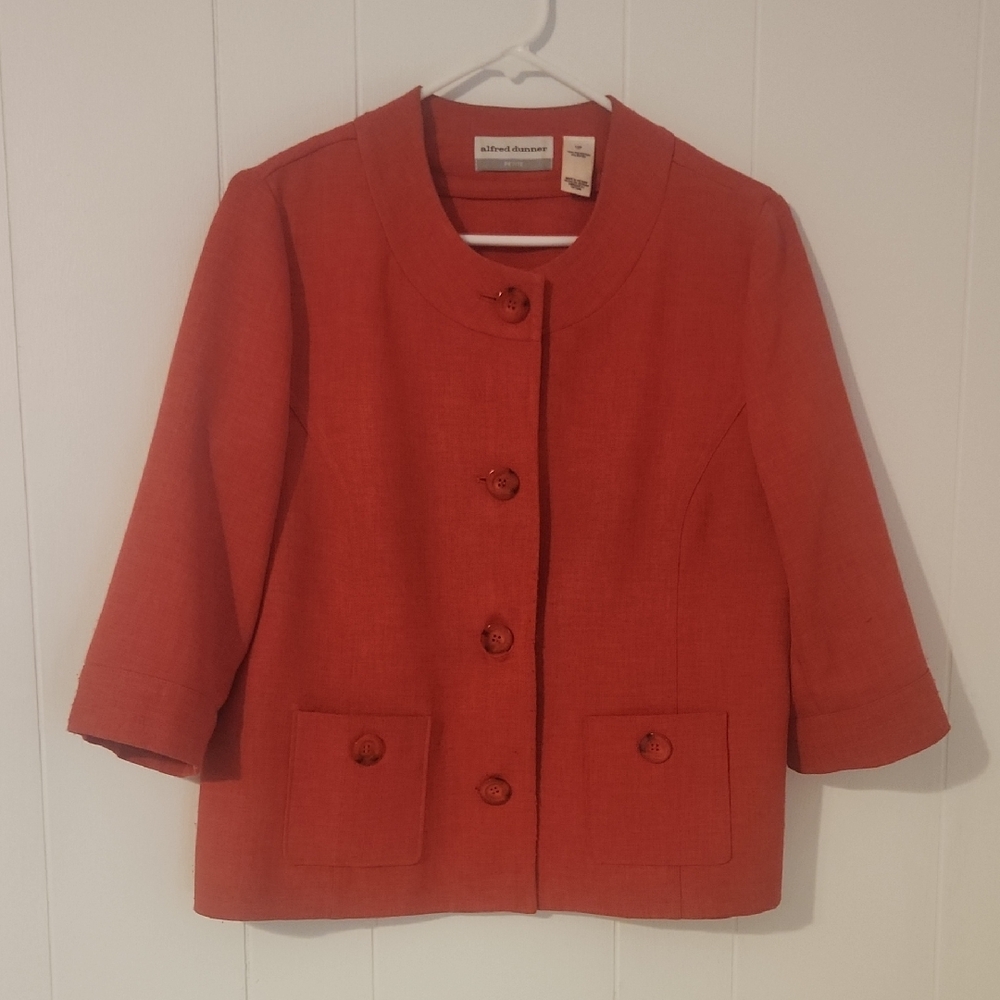 VTG Alfred Dunner Petticoat Jacket In Fall Salmon Sz 12P